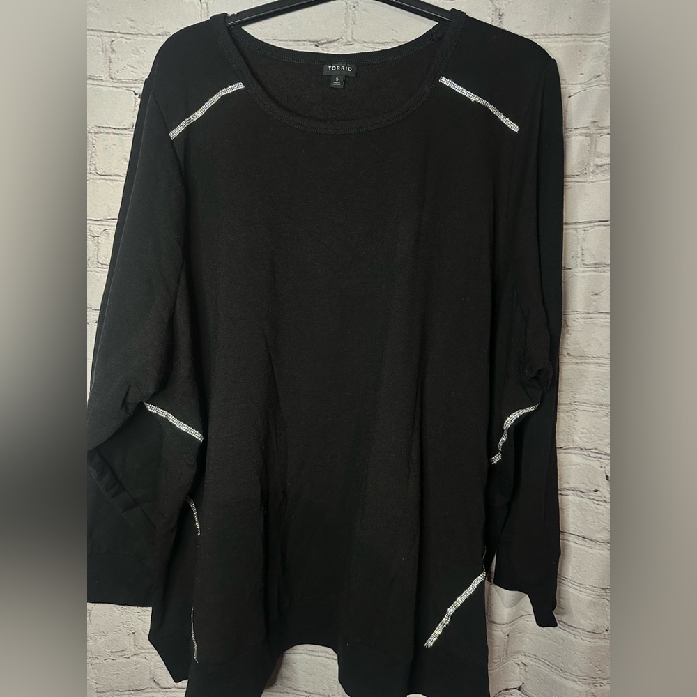 Torrid Black Sweater with Silver Accents
